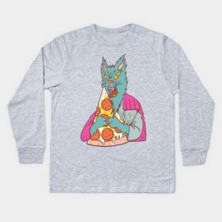 Pizza Cat Pisittu Aresti - by Miskel Design Kids Long Sleeve T-Shirt